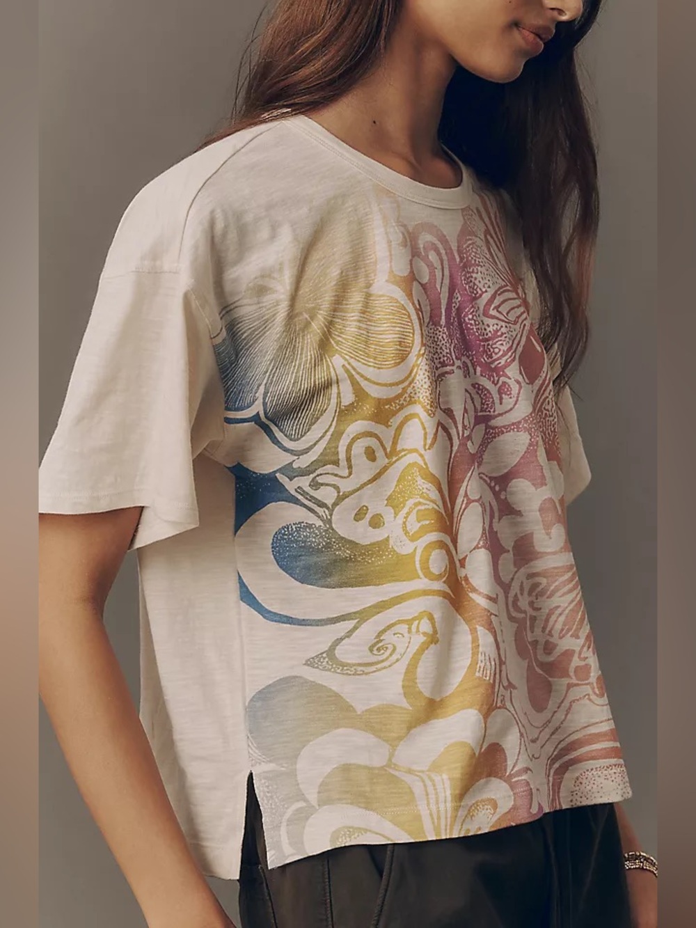 NWT Pilcro Cotton Notched Hem
Tee - Picture 2 of 4